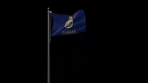 Waving Kansas State Flag Animation