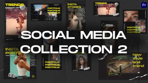 Grunge Social Media Collection 2 Mogrt