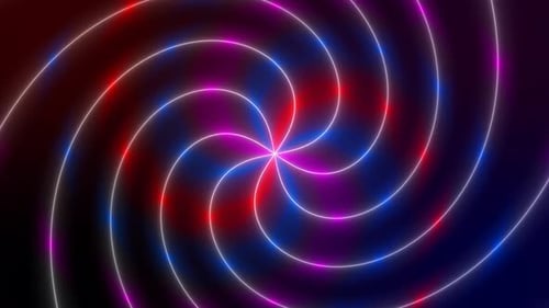 Hypnotic Neon Spiral Light Tunnel Loop Background