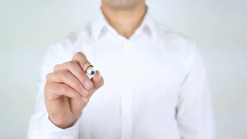 Man Writes "Consumption" on Clear Surface