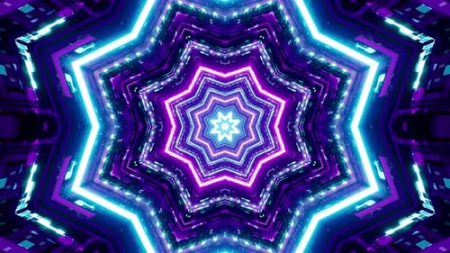 Neon Poly Star Tunnel