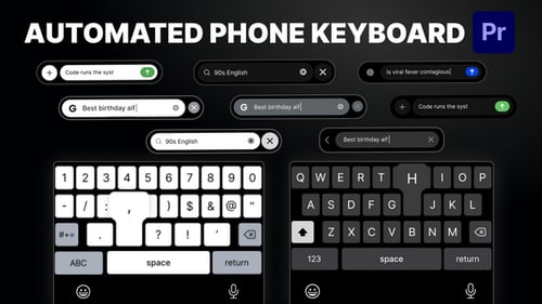 Automated Mobile Keyboard Typing UI Animation with Dark and Light Mode
