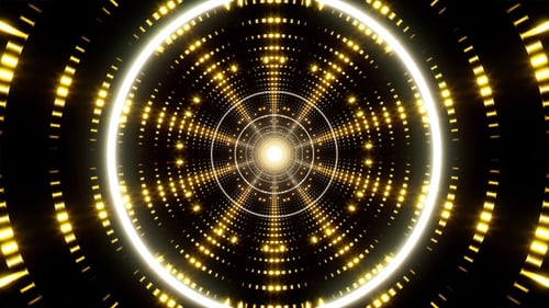 Glittering Circle Light Tunnel