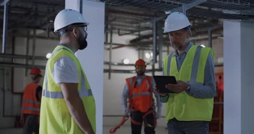 Engineers Discussing Construction of Power Plant