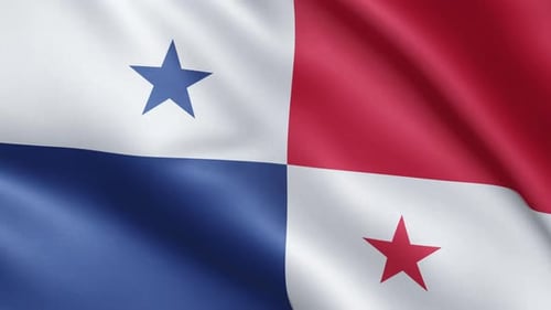 Panama Flag Waving Seamless Loop Animation