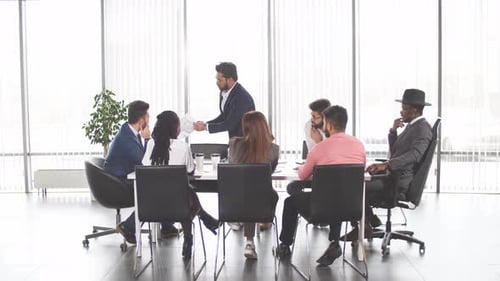 Colleagues Discussing Documents During a Meeting