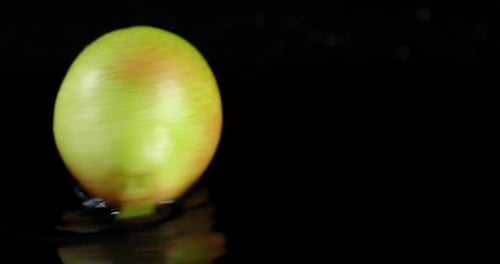 Fresh Pear Is Rotated on the Table.