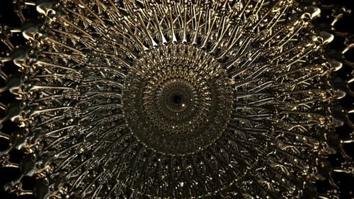 Luxury Golden Abstract Tunnel Movement Seamless Loop