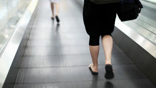 Modern Moving Walkway in Transportation Hub