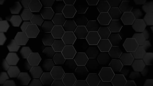 Abstract Dark Hexagon Grid Seamless Loop Background