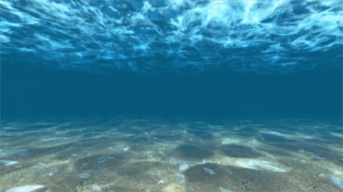 Animated Underwater Scene with Sun Rays and Ocean Surface
