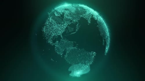 Digital Particle Globe Network Background Loop