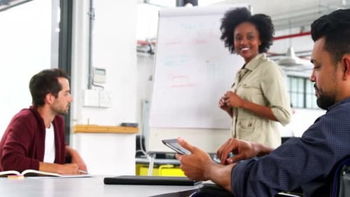 Team Meeting in Modern Open Office