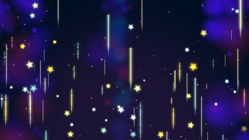 Colorful Falling Stars and Vertical Light Trails Background