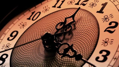 Vintage Clock Hands Moving Time Passing