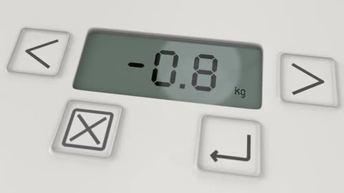 Weighing on the White Weight Scales and Checking Overweight 4k