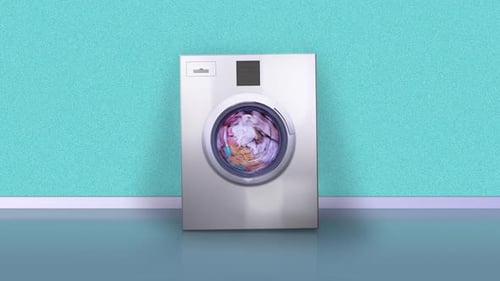 Maschine prallt vom Vibrationswaschen von Wäsche an der Azure Wall