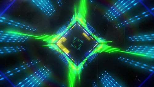 Animation of glowing diamond shapes