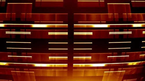 Abstract Futuristic Golden Grid Lines Motion Background