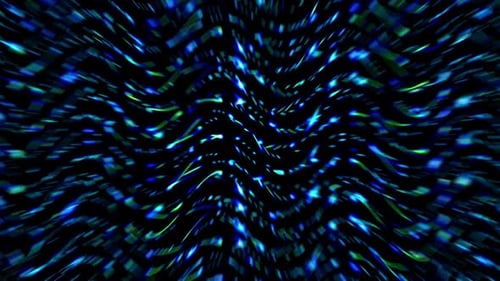 leuchtende helle Linien setzen blaue Wellenbewegungen, bunter, verschwommener schwarzer Hintergrund