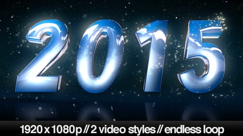 Sparkling Metallic 2015 New Year Numbers Loop