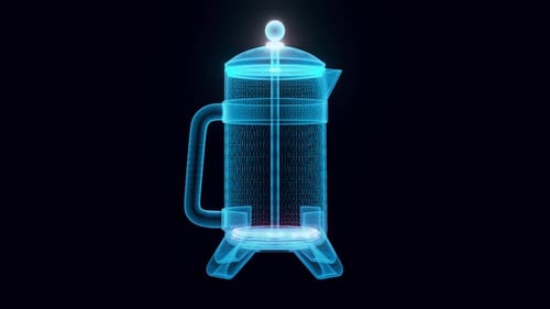 French Press Machine 3d Hologram Rotating Hd