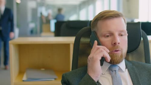Office Worker Talking on Phone