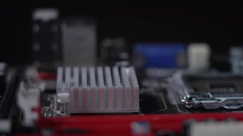 Computer Motherboard Close Up View
