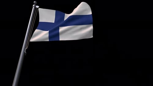 Realistic Waving Finland National Flag Seamless Loop