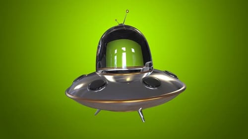 Animated 3D Cartoon UFO Flying Saucer Loop