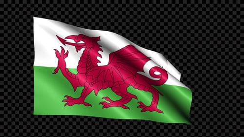 Seamless Loop Animation of the Waving Flag of Wales
