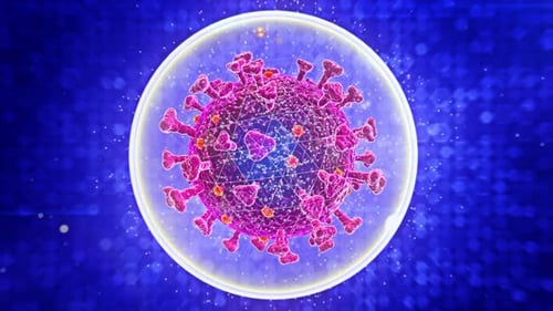 3D Animated Virus Particle Loop for Scientific Research