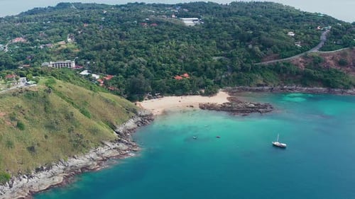 Windmill Viewpoint and Nai Han Beach in Phuket Province Thailand