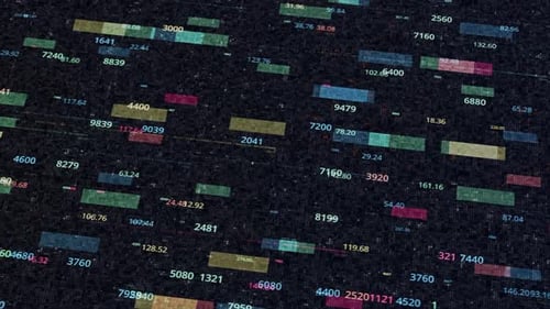 Zufälliger digitaler Big-Data-Code auf schwarzem Hintergrund