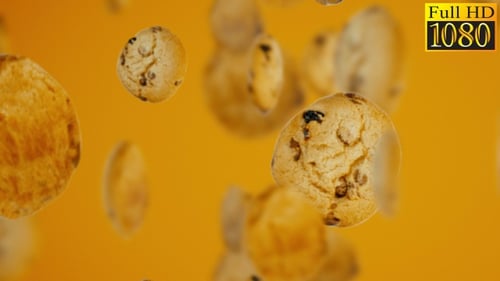 Chocolate Chip Cookies Falling Seamless Loop Background
