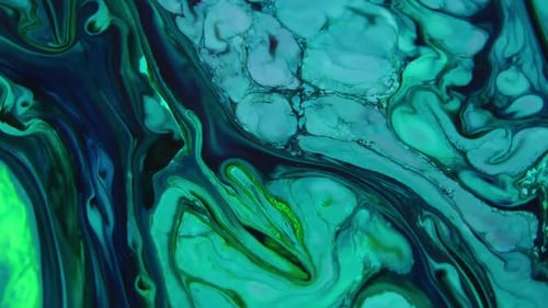 Abstract Turquoise and Blue Paint Swirls