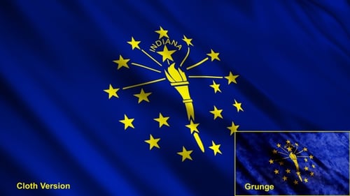 Waving Indiana State Flag Animation Loop