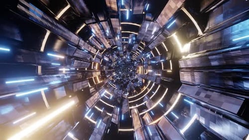 Tunnel de lumière de vitesse dans la station 02 HD