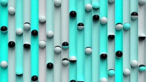 Bright Colorful Background with Rolling Balls Along the Paths