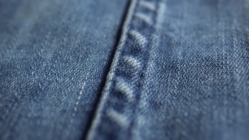 Close Up of Textured Blue Denim Fabric