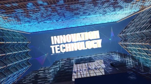 Arranha-céus digitais Business Word Inovação Tecnologia