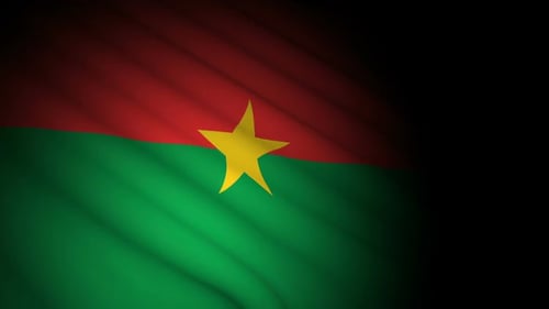 Burkina Faso Flag Blowing in Wind