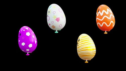 Colorful Cartoon Easter Eggs Walking Animation