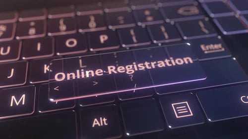 Computer Keyboard and Transparent Online Registration Key