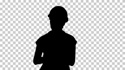 Silhouette Female explaining , Alpha Channel