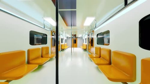 3D animation of the interior of a subway wagon