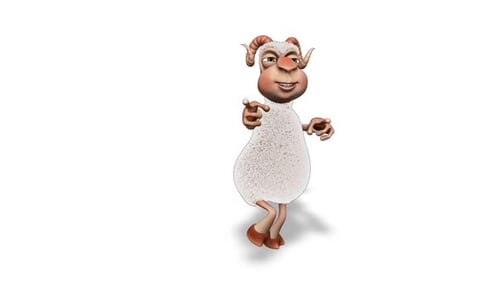 Comic 3D Ram Dance Looped on White