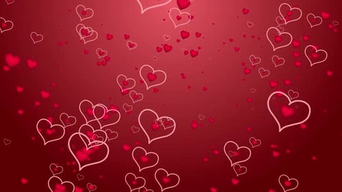 Elegant Red and White Hearts Floating Background