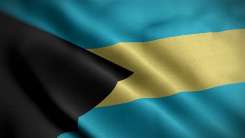 Realistic Waving Flag of Bahamas Loop Background