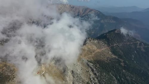 Clouds High in the Mountains Aerial View
